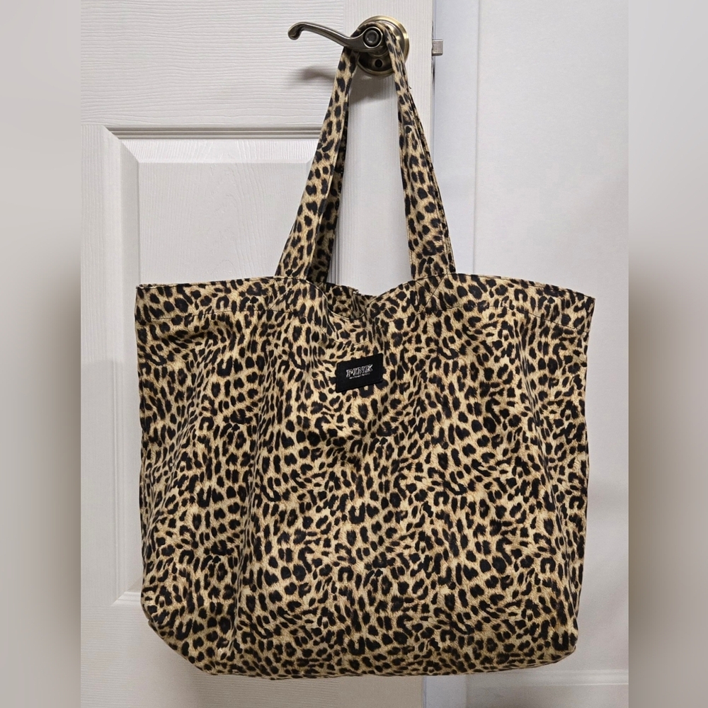PINK Victoria's Secret Leopard Print Tote in Tan and Black